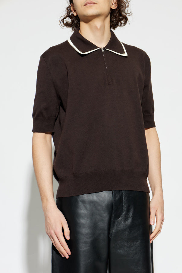 JIL SANDER BROWN Cotton polo 3
