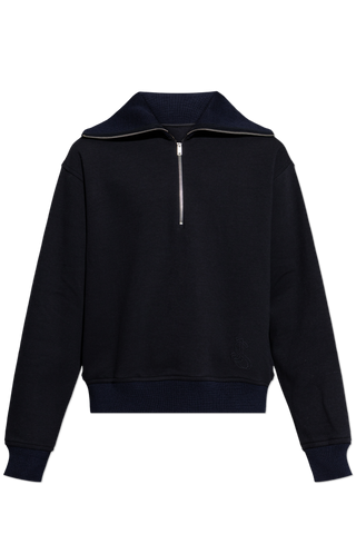 JIL SANDER BLACK Sweatshirt with embroidered logo 1