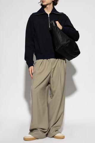 JIL SANDER BLACK Sweatshirt with embroidered logo 2