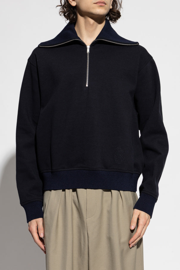 JIL SANDER BLACK Sweatshirt with embroidered logo 3