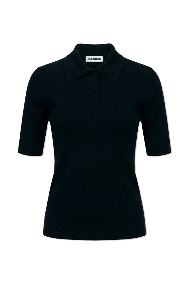 JIL SANDER BLACK Wool polo 1