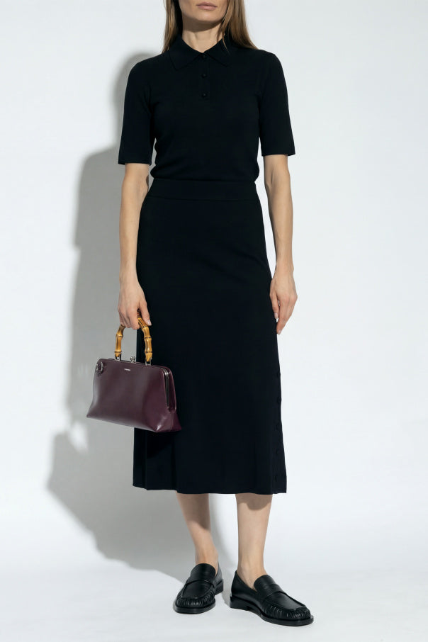 JIL SANDER BLACK Wool polo 2