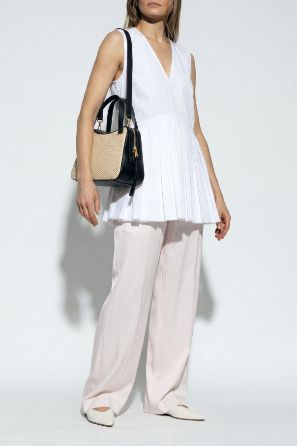 JIL SANDER WHITE Sleeveless top with sweetheart neckline 2