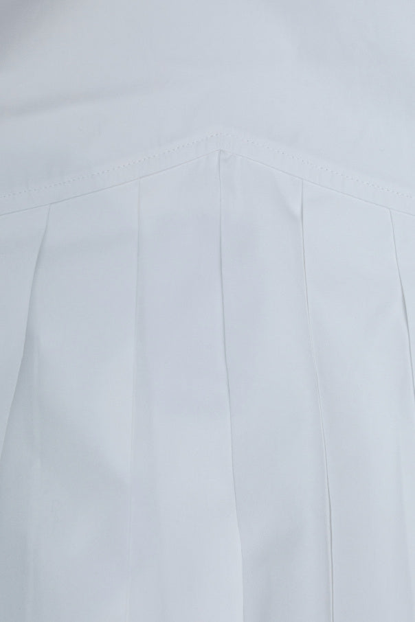 JIL SANDER WHITE Sleeveless top with sweetheart neckline 5