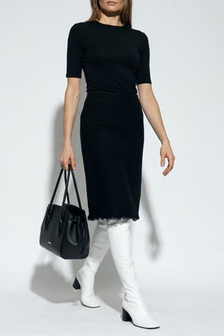 JIL SANDER BLACK Top with a round neckline 2