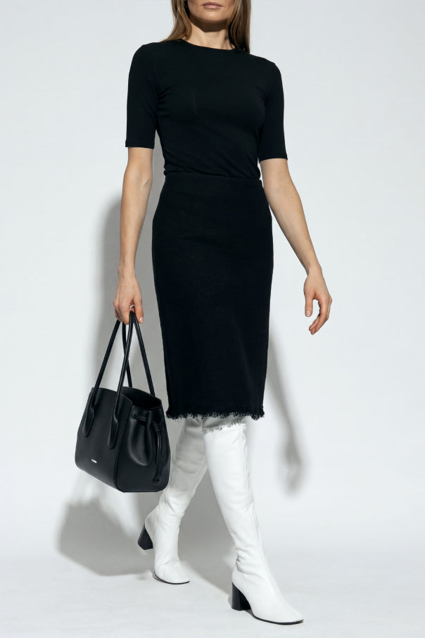 JIL SANDER BLACK Top with a round neckline 2