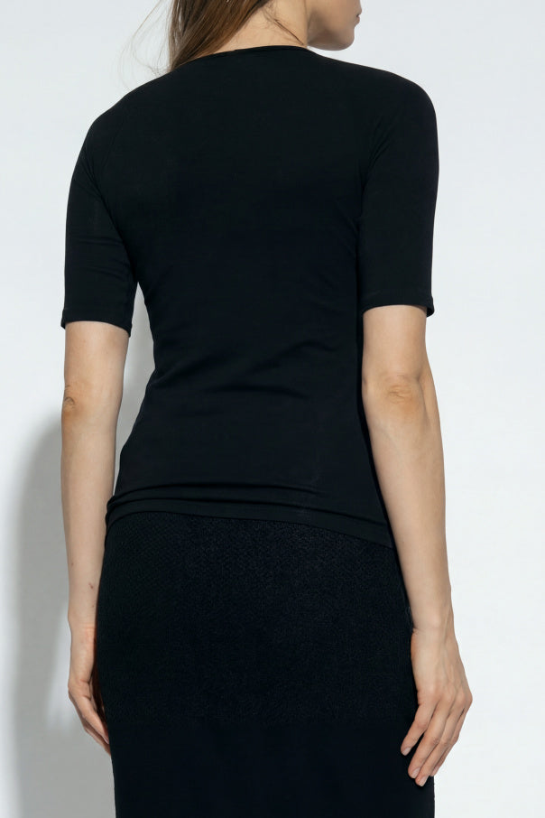 JIL SANDER BLACK Top with a round neckline 4