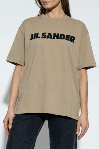 JIL SANDER beige T-shirt with printed logo 3