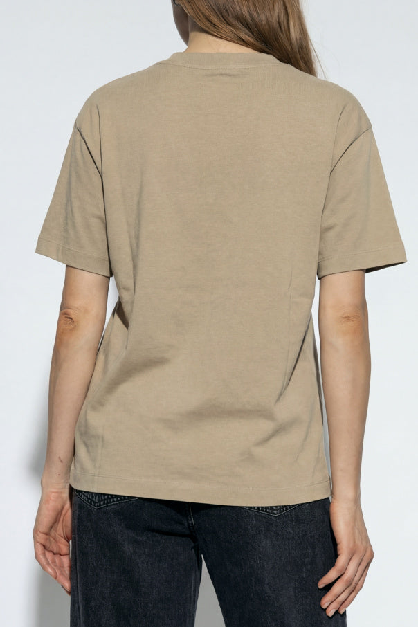 JIL SANDER beige T-shirt with printed logo 4