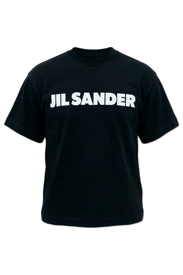 JIL SANDER BLACK T-shirt with printed logo 1