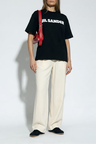 JIL SANDER BLACK T-shirt with printed logo 2