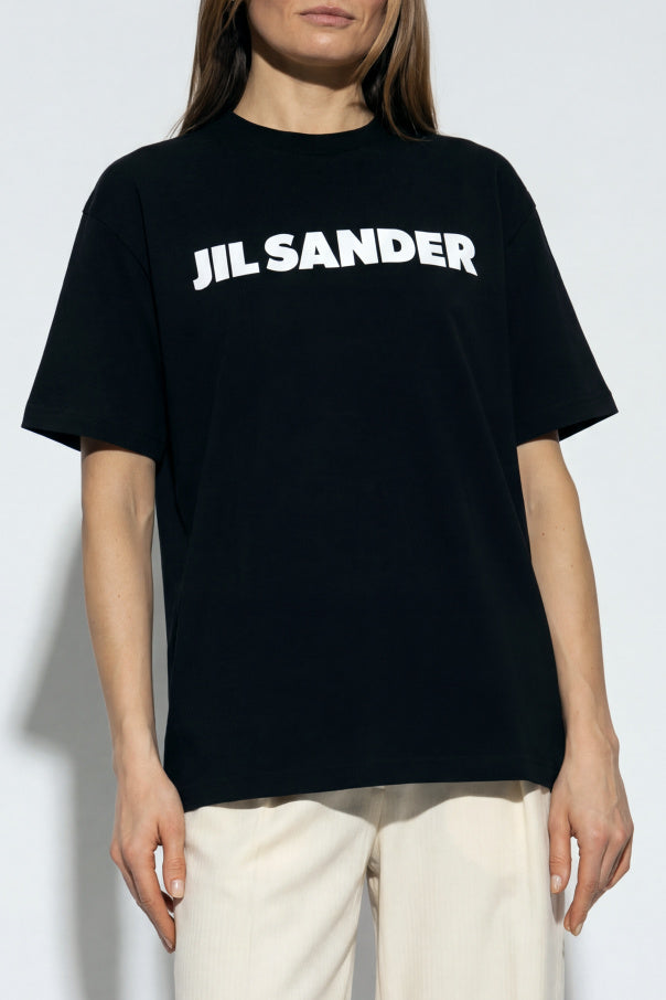 JIL SANDER BLACK T-shirt with printed logo 3