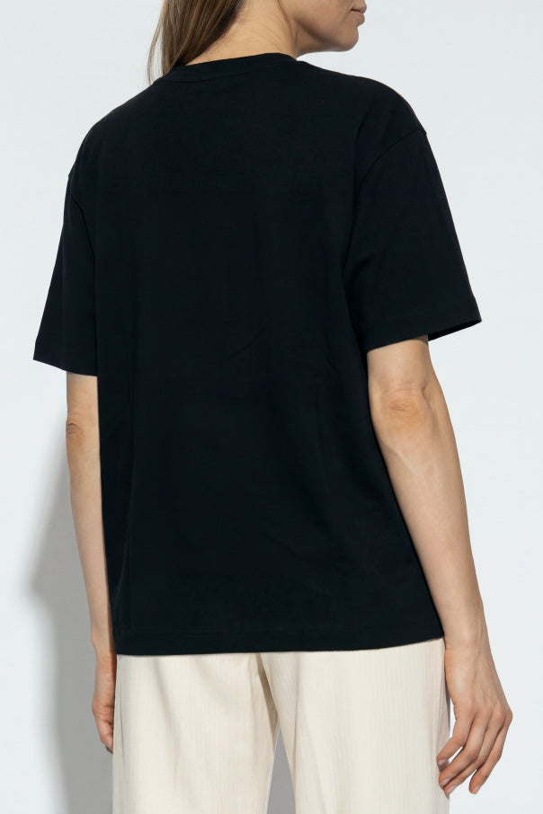 JIL SANDER BLACK T-shirt with printed logo 4