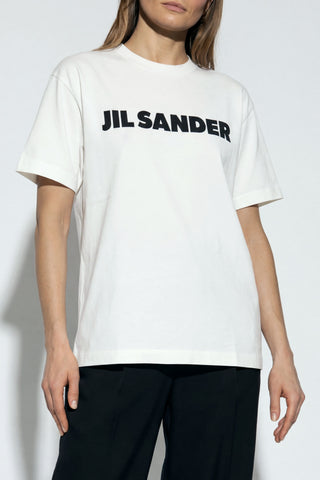 JIL SANDER WHITE T-shirt with printed logo 3