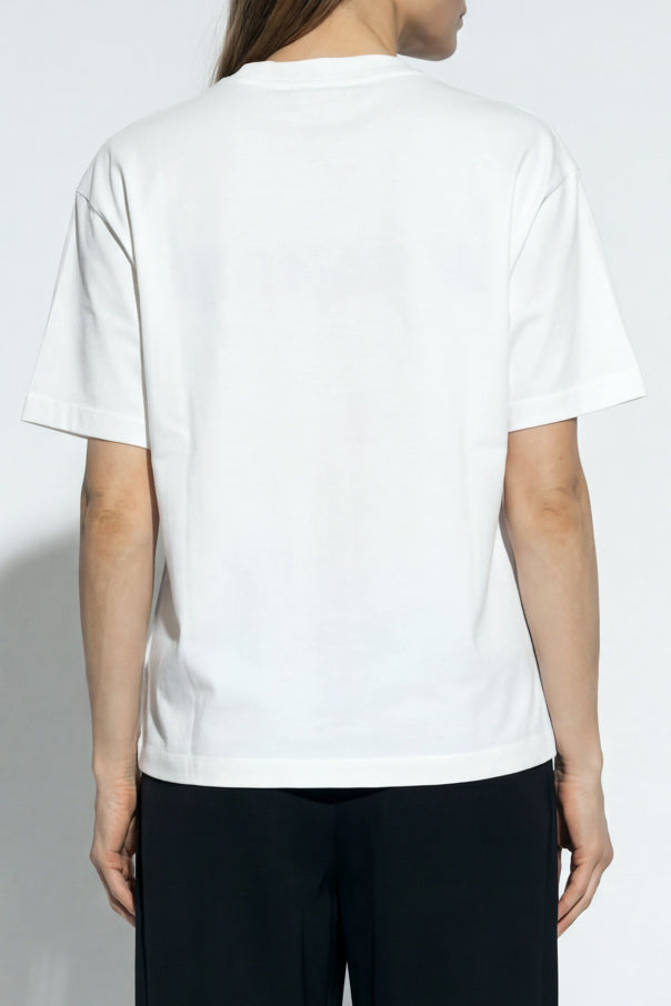 JIL SANDER WHITE T-shirt with printed logo 4