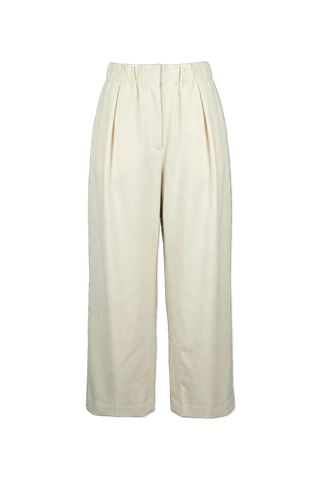 JIL SANDER cream Wool wide-leg trousers 1