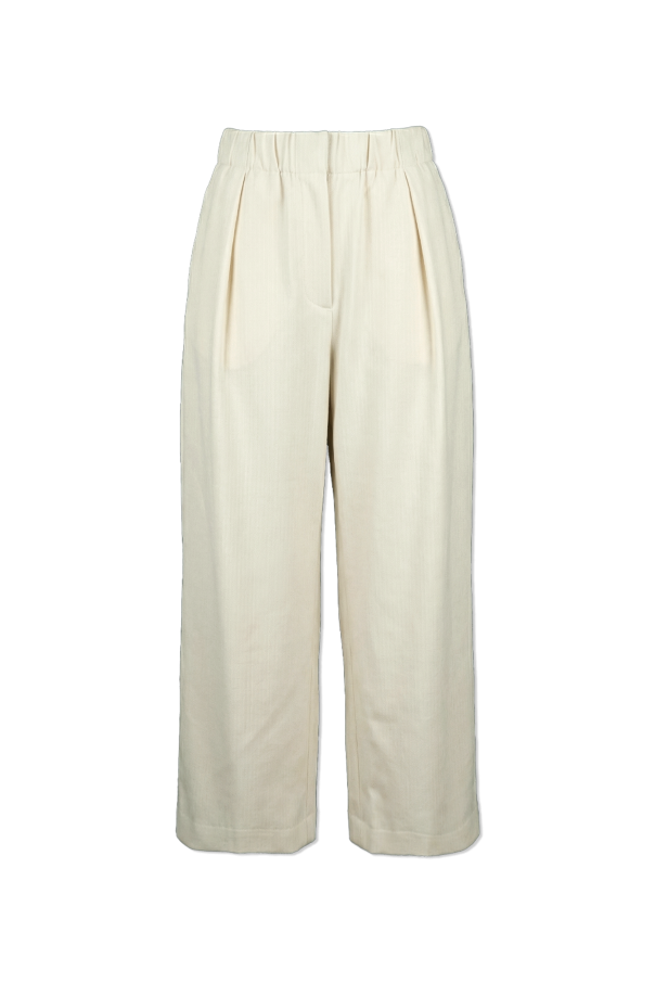 JIL SANDER cream Wool wide-leg trousers 1