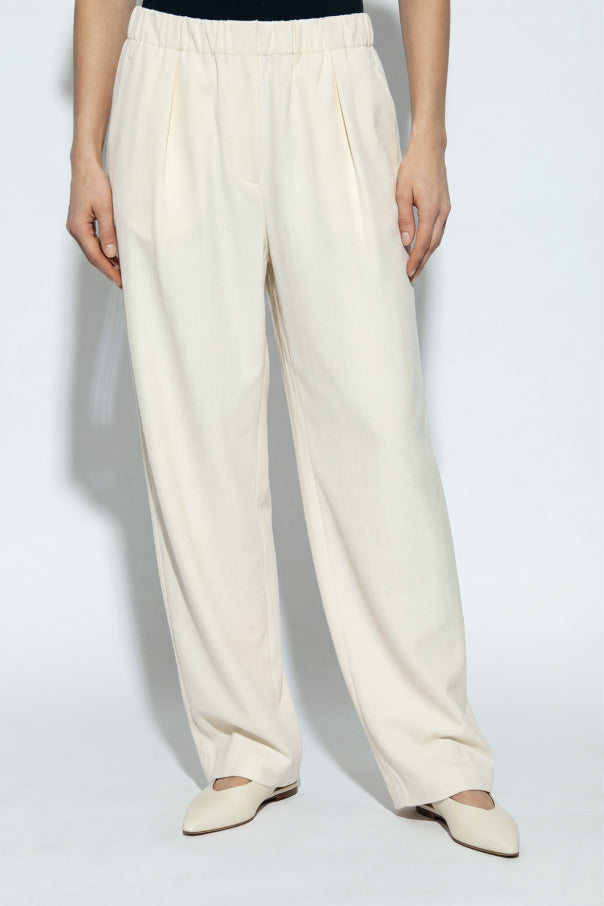 JIL SANDER cream Wool wide-leg trousers 3
