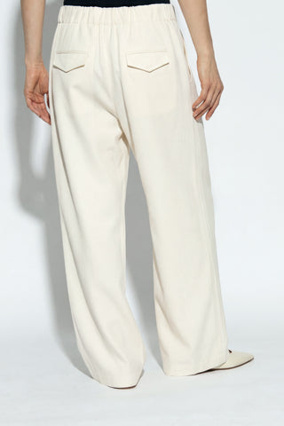 JIL SANDER cream Wool wide-leg trousers 4