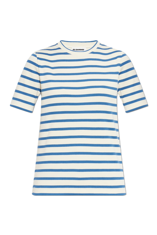 JIL SANDER+ BLUE Cotton T-shirt with striped pattern 1