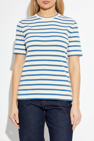 JIL SANDER+ BLUE Cotton T-shirt with striped pattern 3
