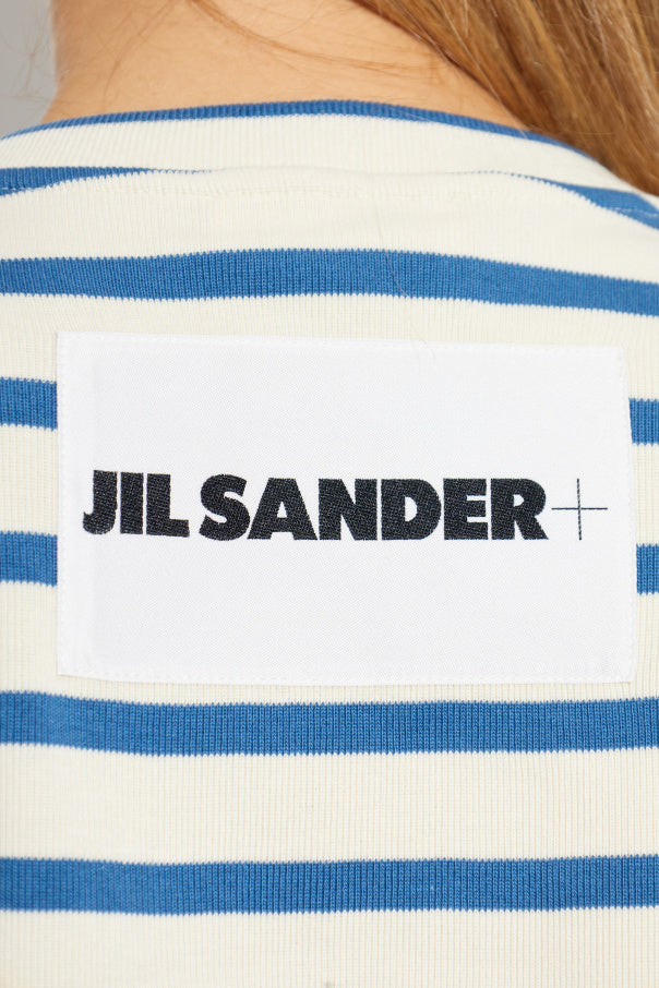 JIL SANDER+ BLUE Cotton T-shirt with striped pattern 5