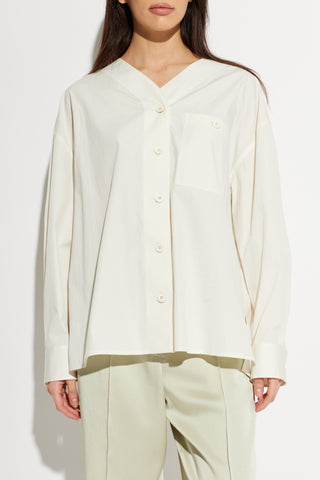 JIL SANDER+ cream V-neck shirt 3