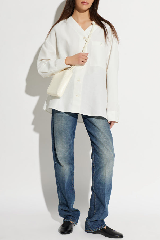 JIL SANDER+ WHITE V-neck shirt 2