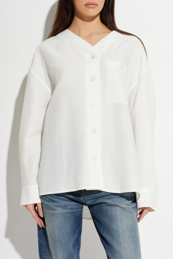 JIL SANDER+ WHITE V-neck shirt 3