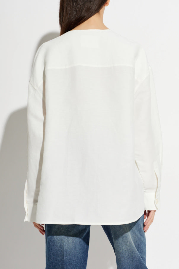 JIL SANDER+ WHITE V-neck shirt 4