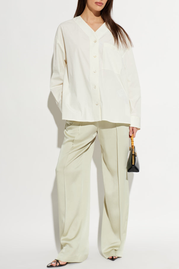 JIL SANDER GREEN Loose-fit trousers 2