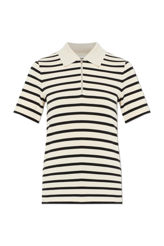 JIL SANDER+ WHITE Polo shirt with striped pattern 1