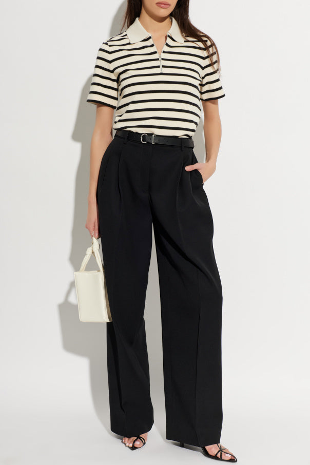 JIL SANDER+ WHITE Polo shirt with striped pattern 2