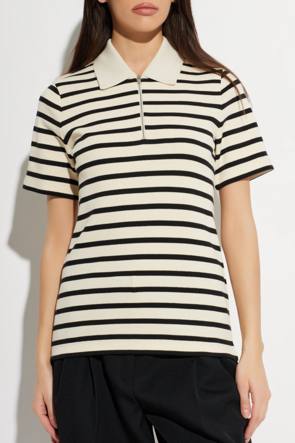 JIL SANDER+ WHITE Polo shirt with striped pattern 3
