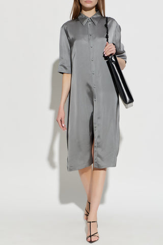 JIL SANDER GREY Satin shirt 2