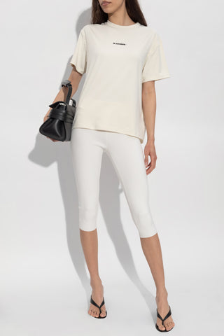 JIL SANDER+ cream T-shirt with printed logo 2