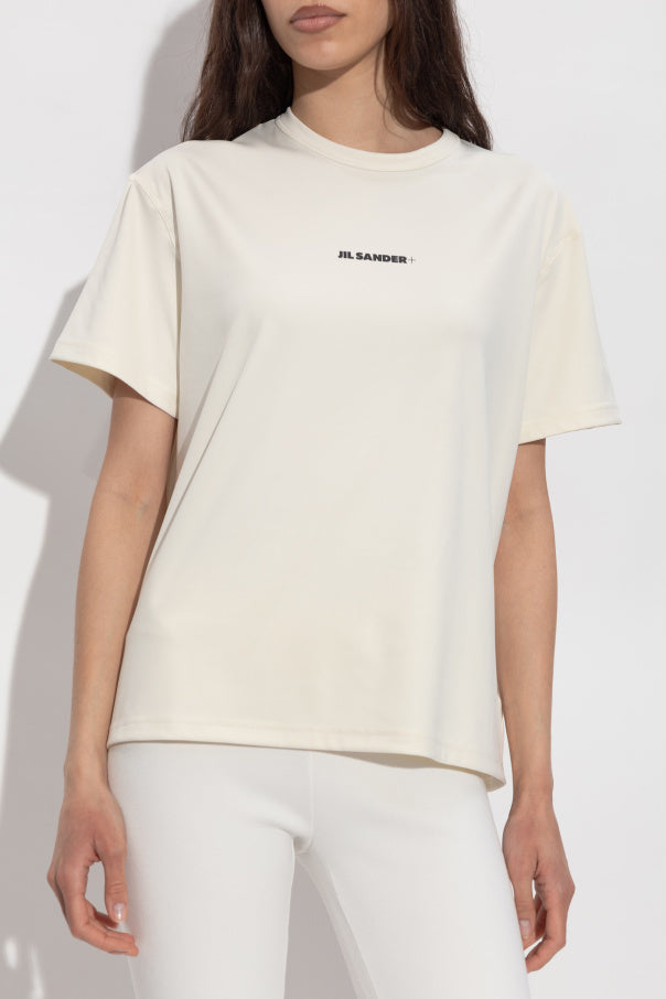 JIL SANDER+ cream T-shirt with printed logo 3