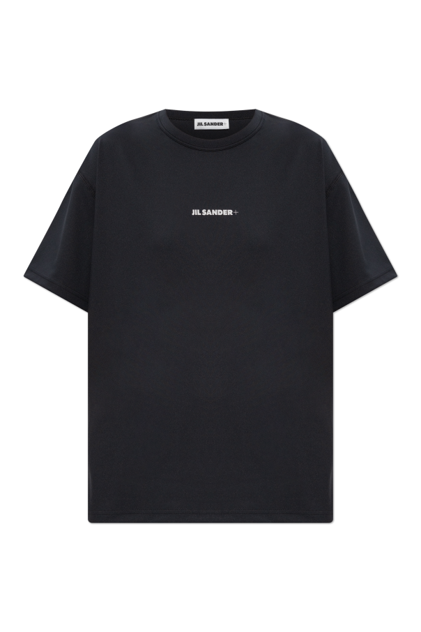 JIL SANDER+ BLACK T-shirt with printed logo 1