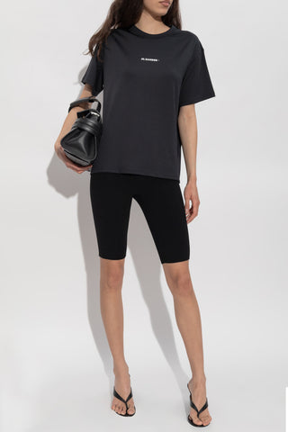 JIL SANDER+ BLACK T-shirt with printed logo 2