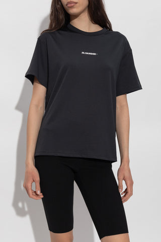 JIL SANDER+ BLACK T-shirt with printed logo 3