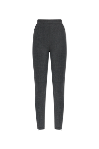 JIL SANDER GREY Wool trousers with zippered legs 1