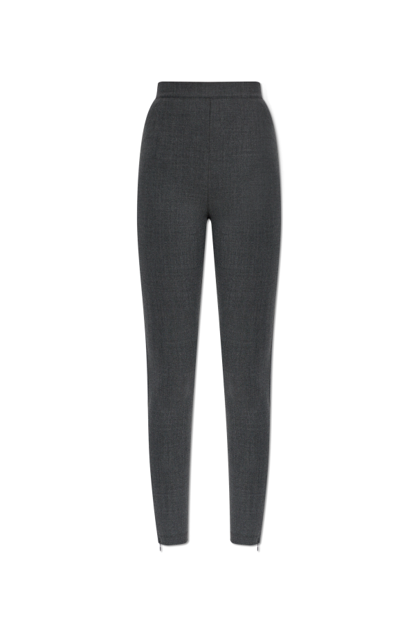 JIL SANDER GREY Wool trousers with zippered legs 1