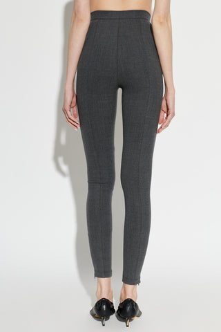 JIL SANDER GREY Wool trousers with zippered legs 4