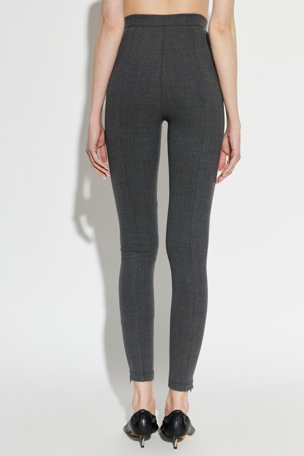 JIL SANDER GREY Wool trousers with zippered legs 4