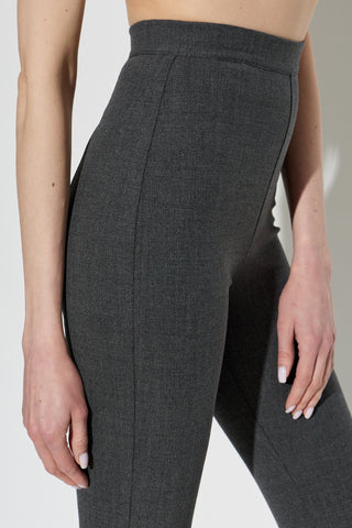 JIL SANDER GREY Wool trousers with zippered legs 5