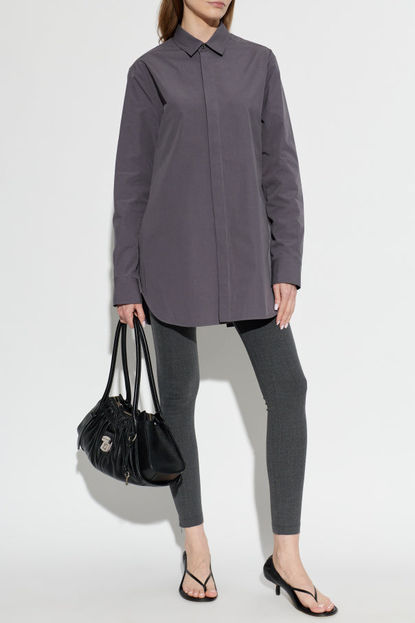 JIL SANDER GREY Shirt with a back slit 2