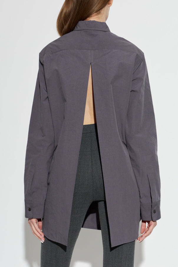 JIL SANDER GREY Shirt with a back slit 4