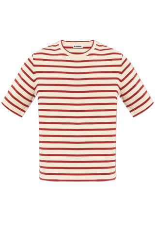 JIL SANDER+ RED T-shirt with a striped pattern 1