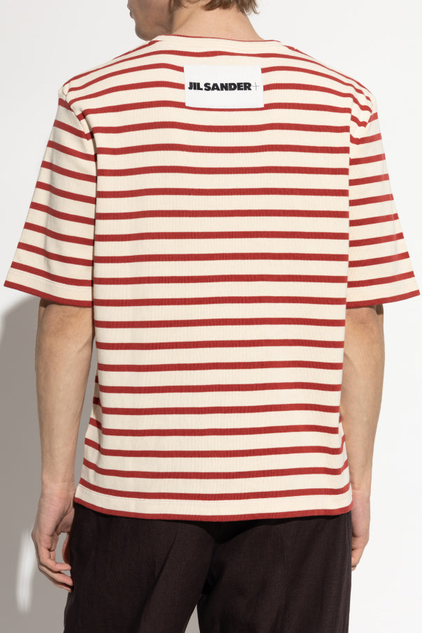 JIL SANDER+ RED T-shirt with a striped pattern 4
