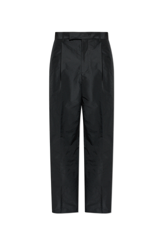 JIL SANDER BLACK Wide-leg pleated trousers 1